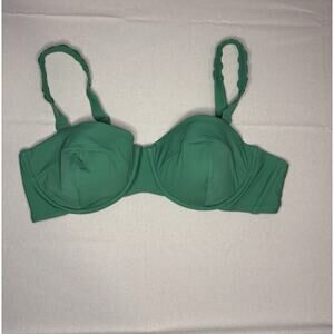 Rhode Women's Scallop Edge Underwire Bikini Top Green Size 18 NWT